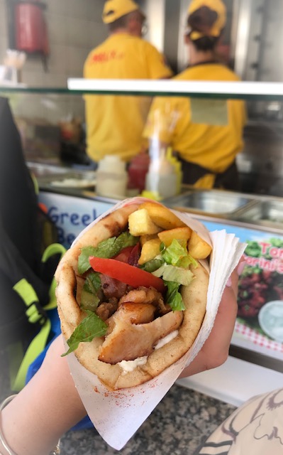Chicken gyro from a street vendor