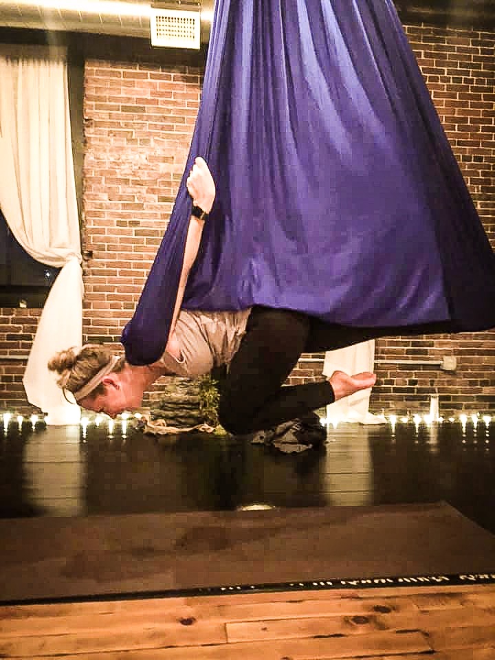 aerial yoga beginner pose