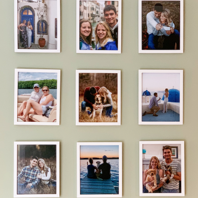 picture frames hung on a wall