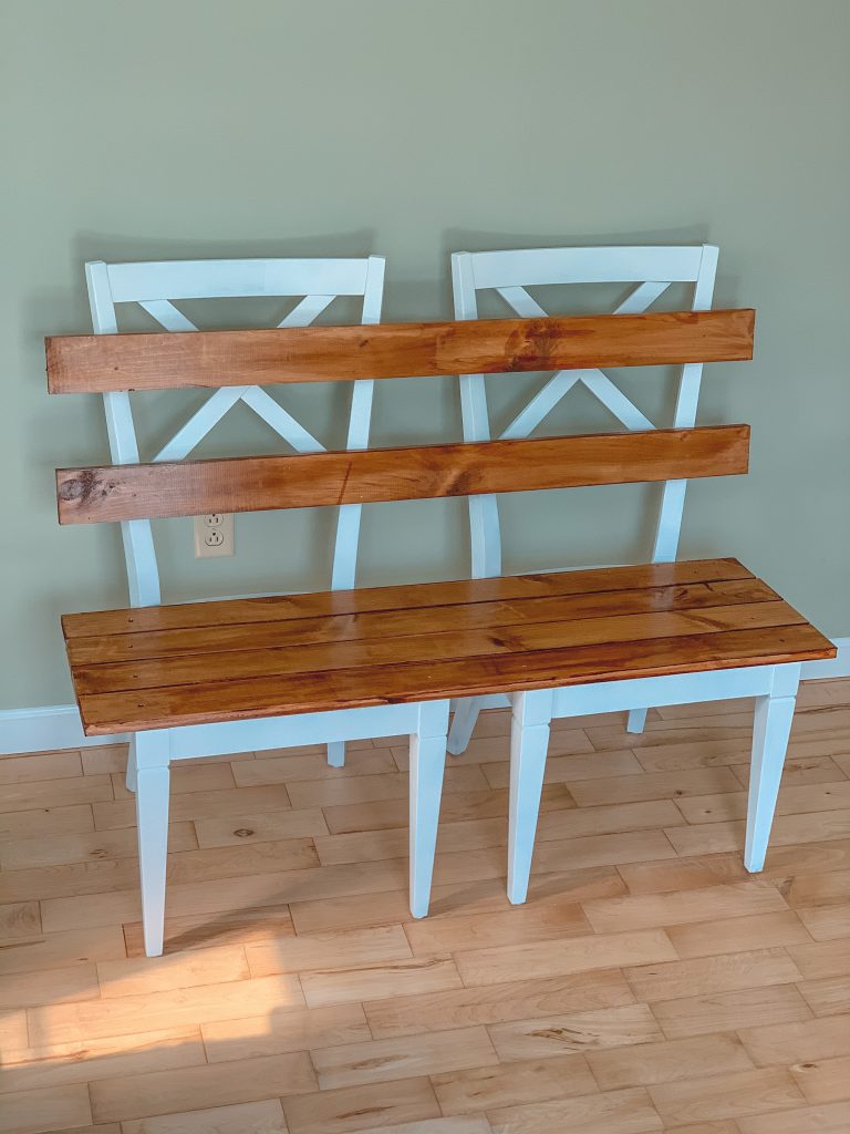 Easy DIY mudroom bench tutorial final product