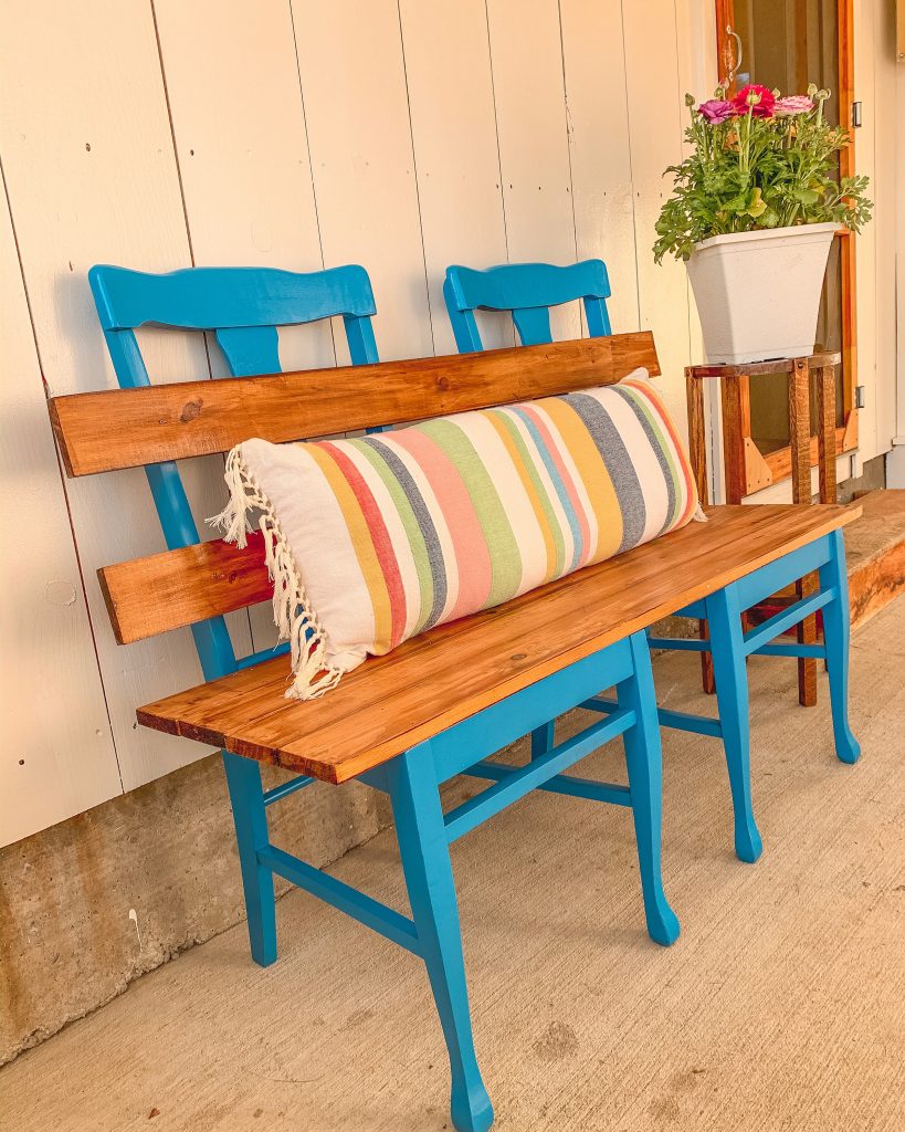 finished upcycled bench project