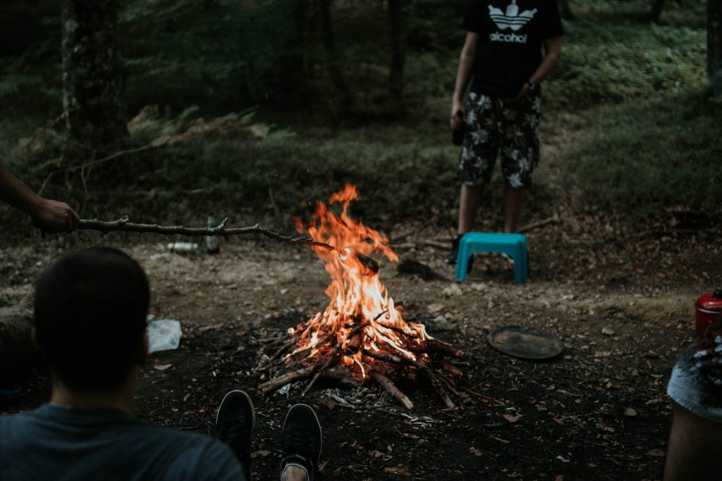 Cooking over the campfire