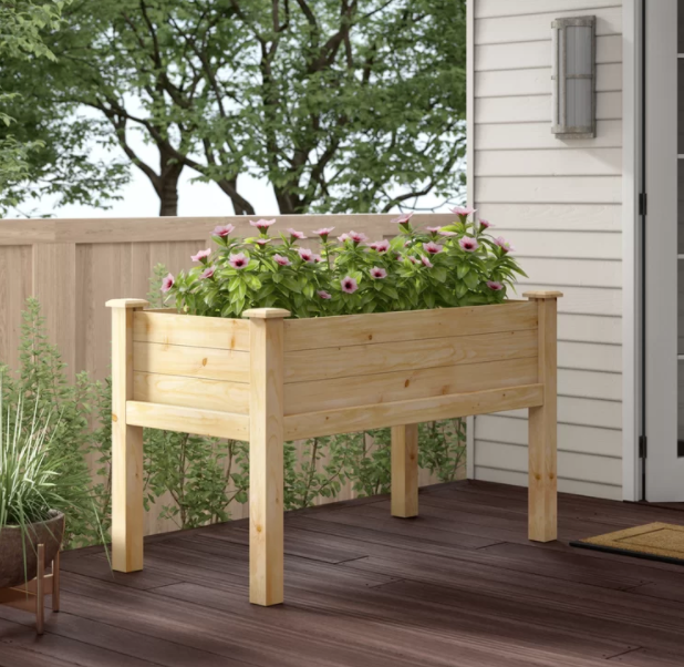 raised garden bed on legs