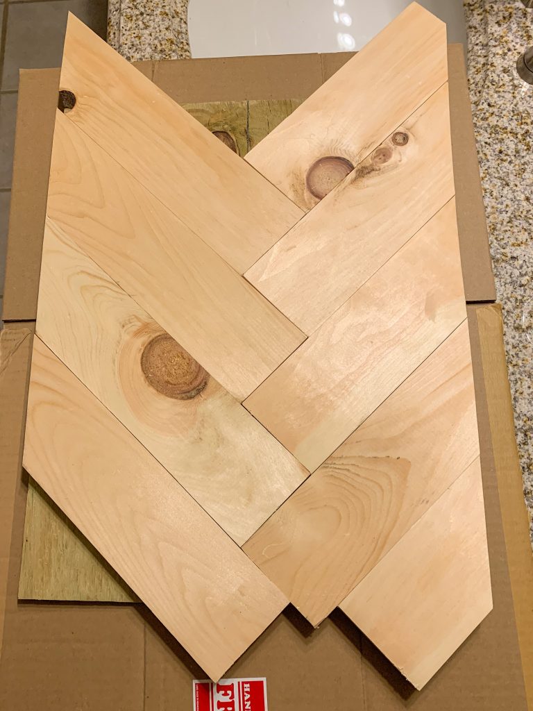 DIY wood tray fitting the pieces