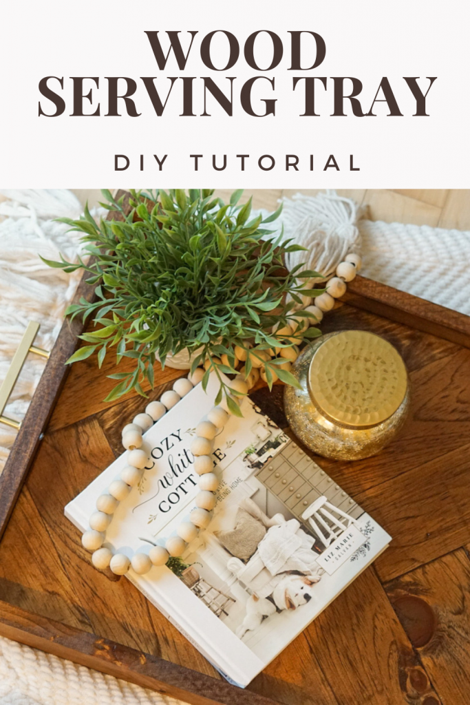 wood serving tray with book