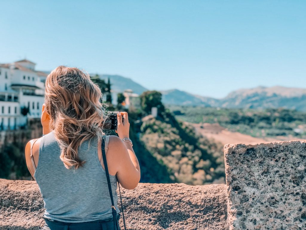 Taking a photo in Spain
