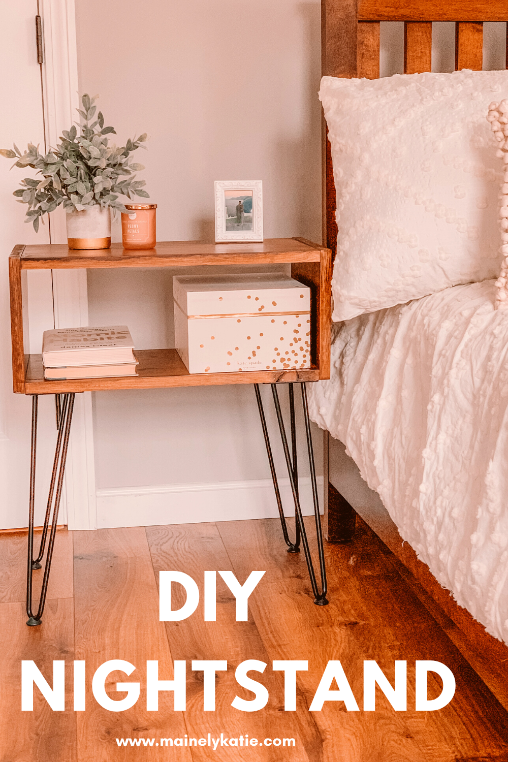 Build your own simple buy stylish nightstand in a weekend. Check out this post for a free DIY nightstand tutorial that includes all the materials and directions you will need.