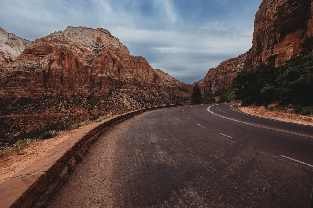 road in zion national park